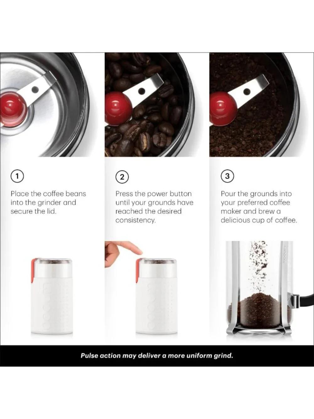 Electric Blade Coffee Grinder - Compact, Stylish Design for Fresh Ground Coffee